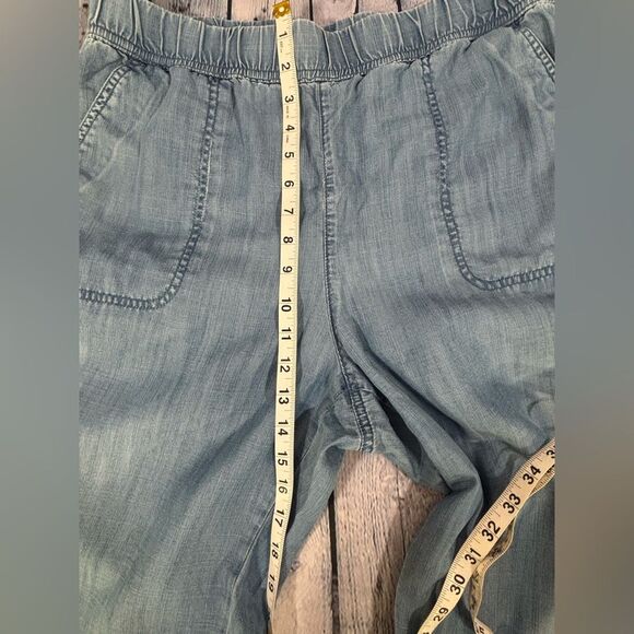 Talbots Tencel Blue Chambray Weekend Wash Casual Soft Comfy Joggers Size L - Picture 10 of 16